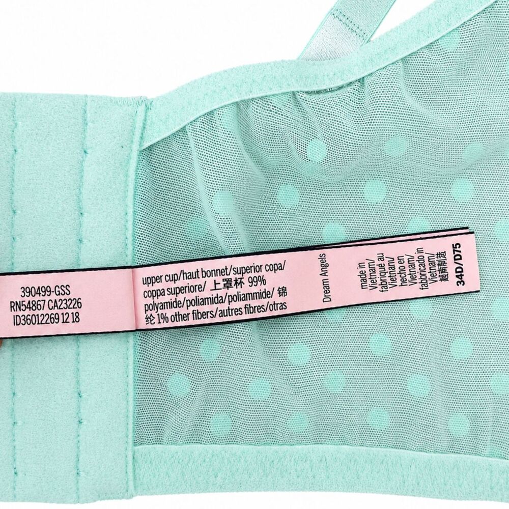 Victoria's Secret 34D Bra Dream Angels Aqua Blue Lace Corset Longline Bustier - Picture 7 of 7